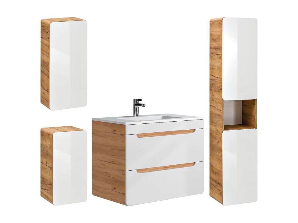 Ensemble salle de bain mdf naturel clair
