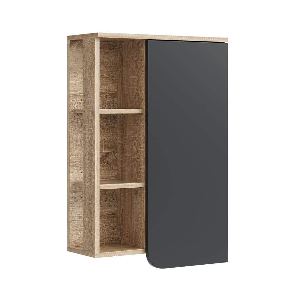 Vicco Badschrank mit Tür und offenen Fächern Sonoma 50x75cm style modern Braun Spanplatte