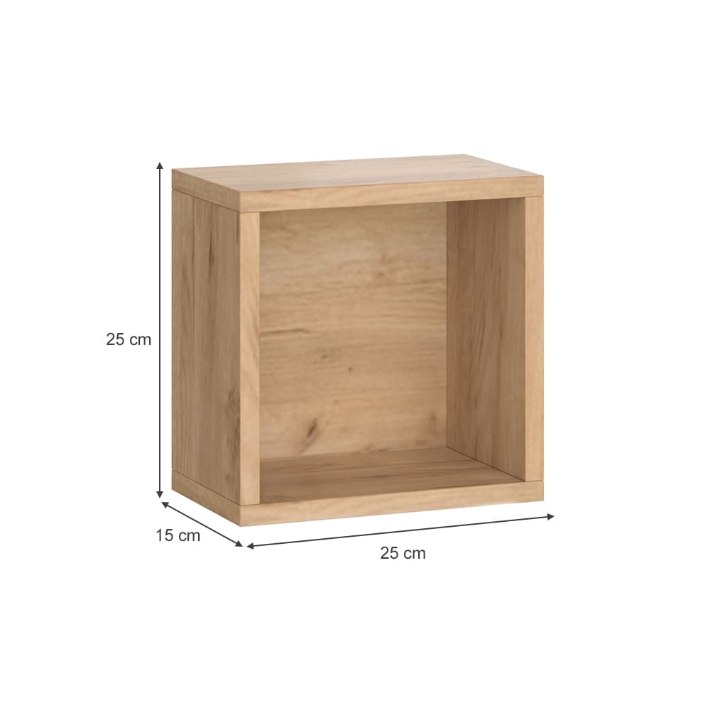 Wandregal 2er Set Goldkraft Eiche 25x25cm - Maisons Du Monde