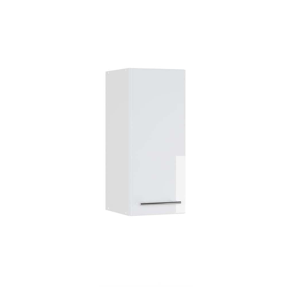 Vicco Badschrank, Weiß Hochglanz 30 x 72cm style modern Weiß Spanplatte