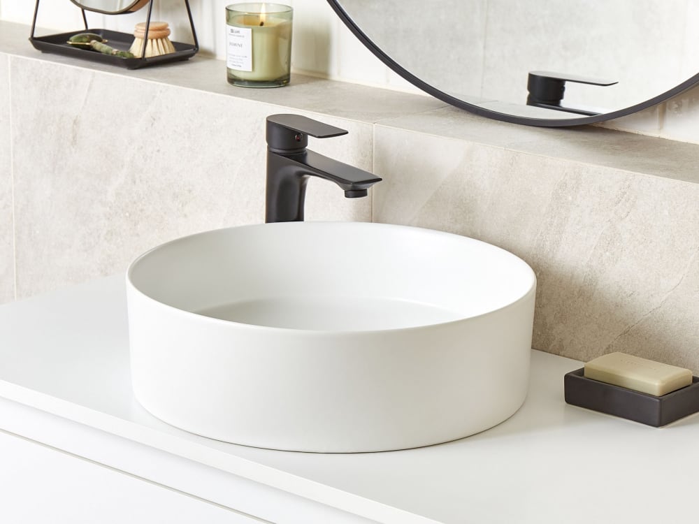 Aufsatzwaschbecken ⌀ 40 cm Keramik Cremeweiß - Maisons Du Monde