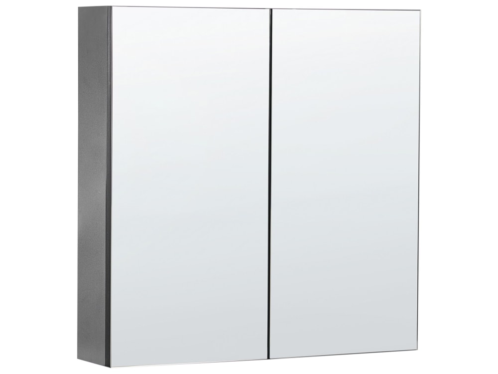 Beliani Bad-Spiegelschrank 60 cm 60 cm Schwarz style modern Schwarz Holz