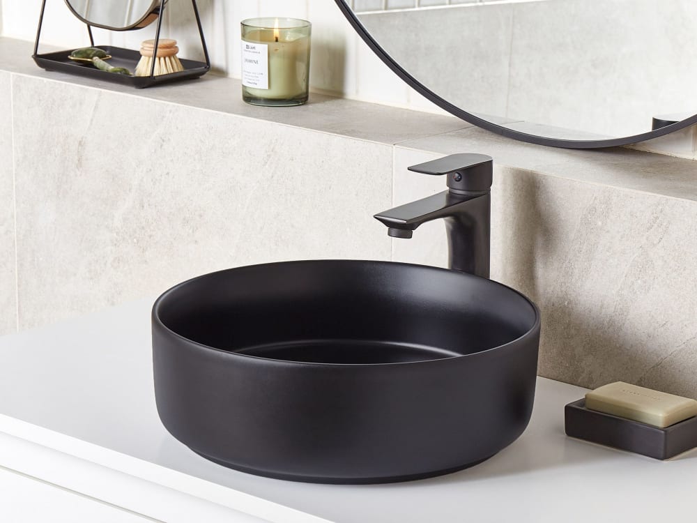 Aufsatzwaschbecken ⌀ 36 cm Keramik Schwarz - Maisons Du Monde