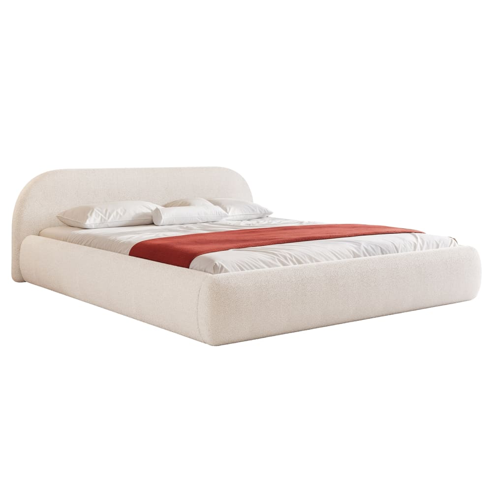 Lit capitonné en tissu