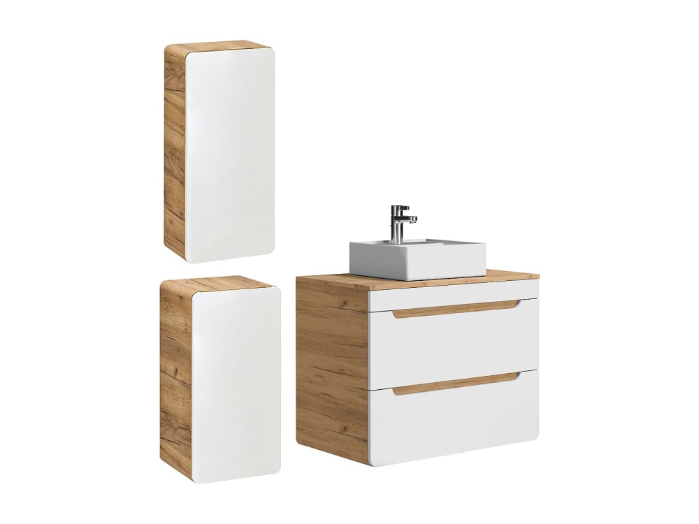 Ensemble salle de bain mdf naturel clair