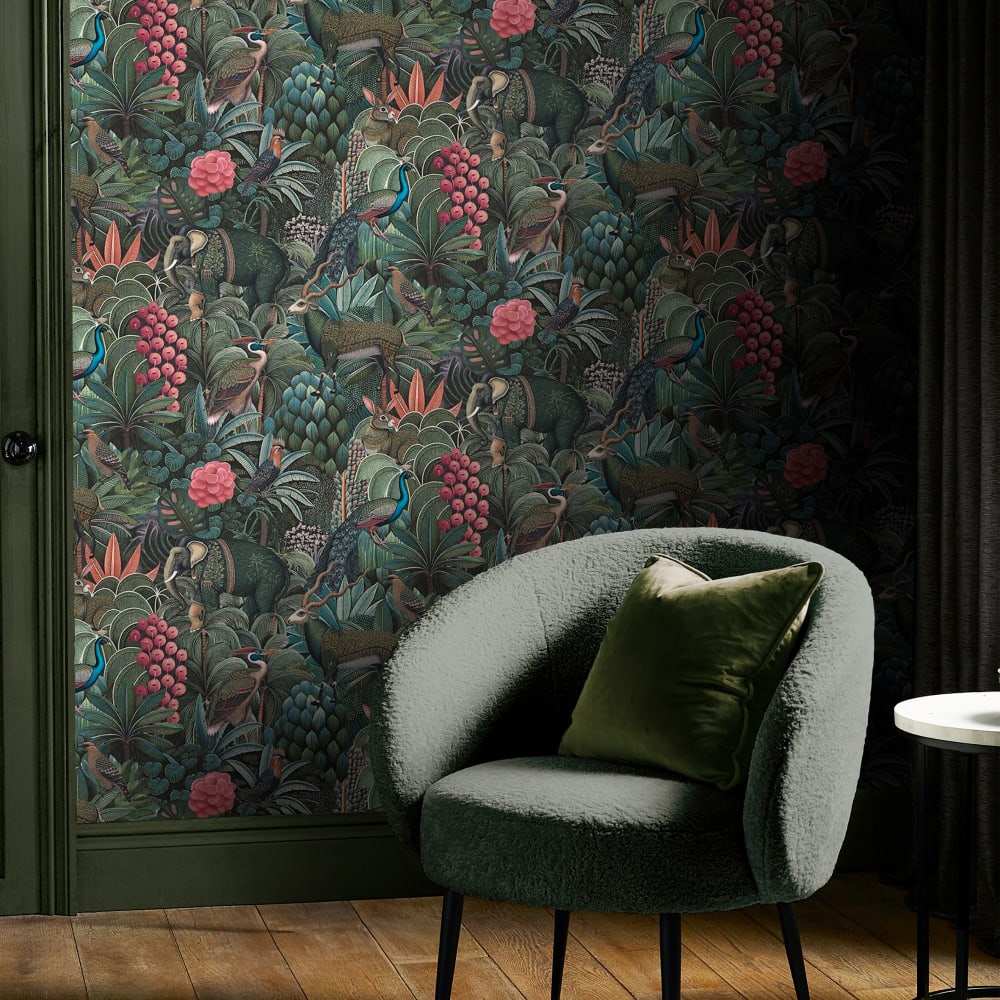 Papier peint jungle multicolore