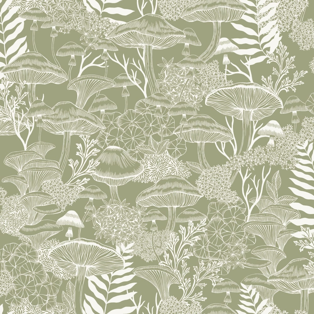 Papier peint champignon vert 1005x52cm — vue 3