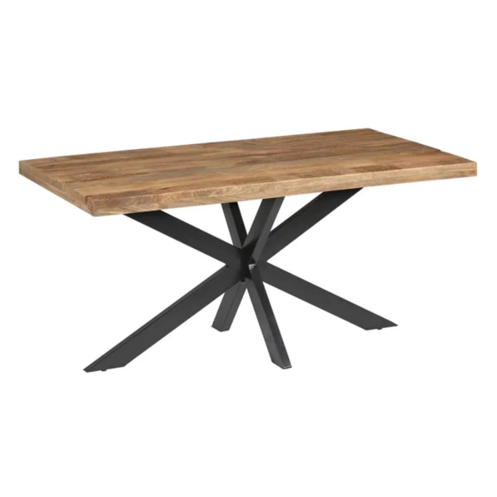 Table à manger en manguier et base étoile noire 180x90x79cm
