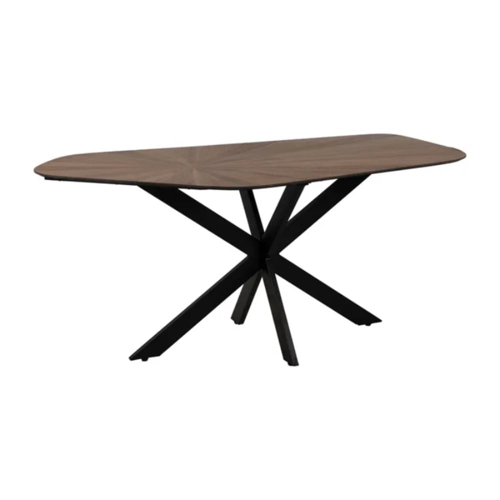 Table à manger en bois naturel et pied noir 178x80x77cm