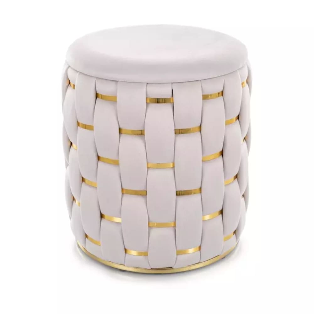 Pouf velours tressé