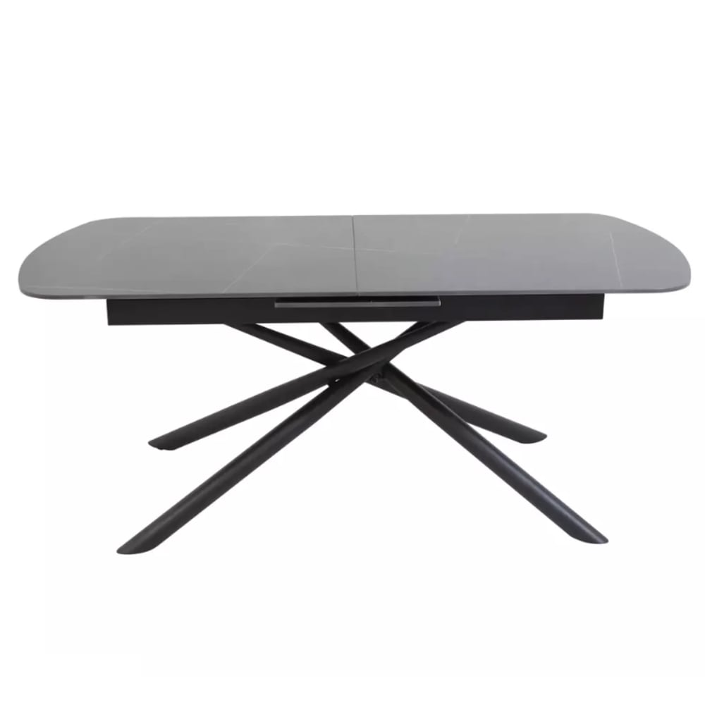 Table extensible céramique noir et métal 160x90x75cm