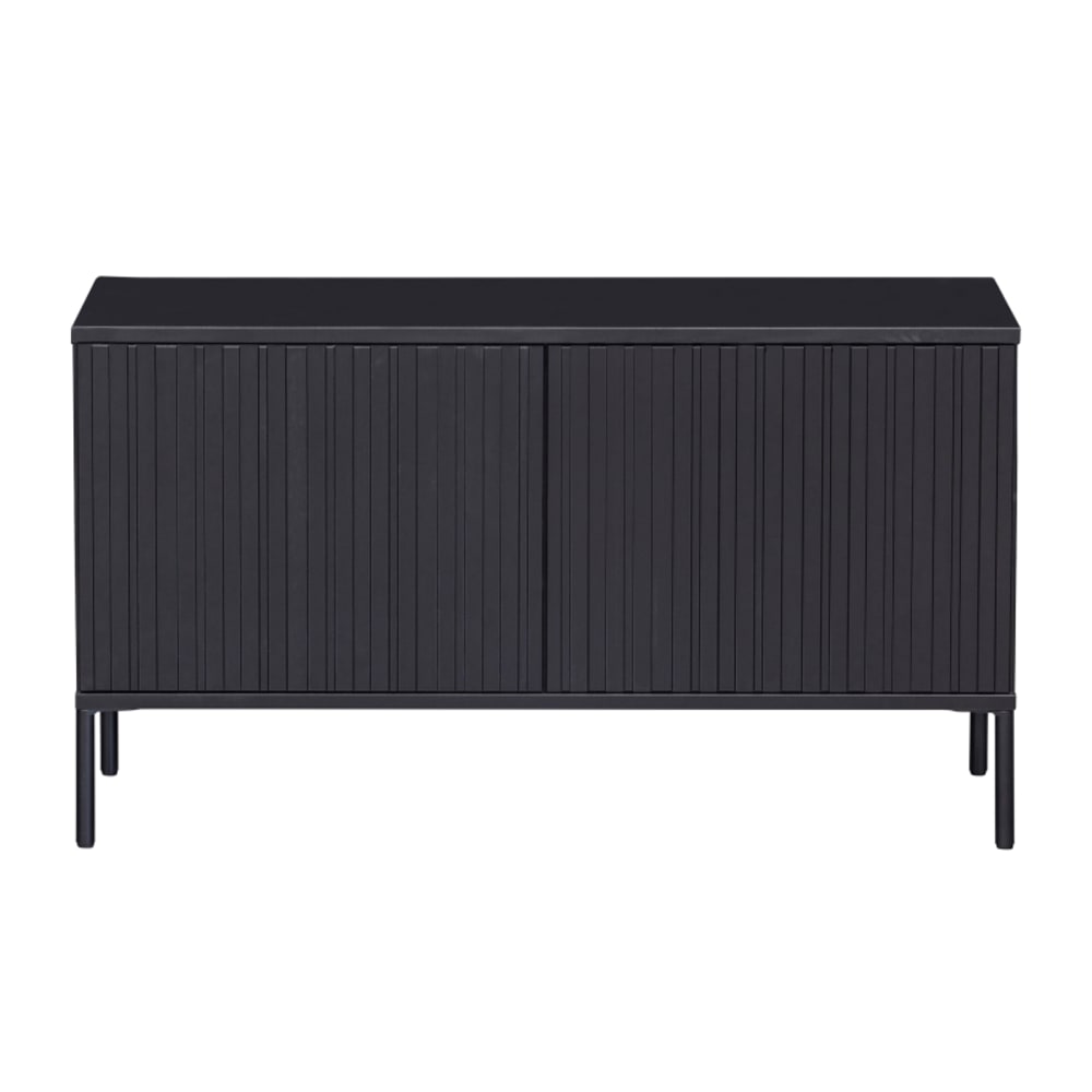 Meuble TV moderne en bois massif noir 100x44x56cm