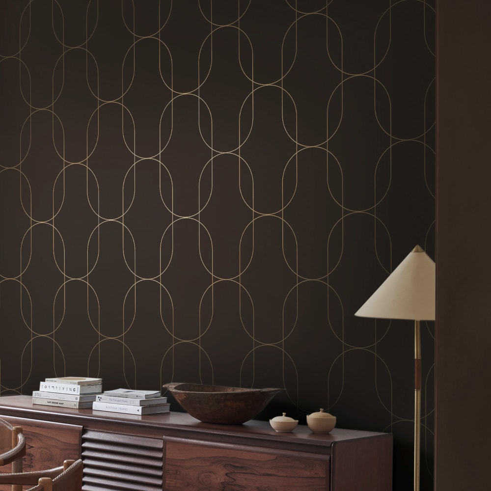 Papier peint lignes marron