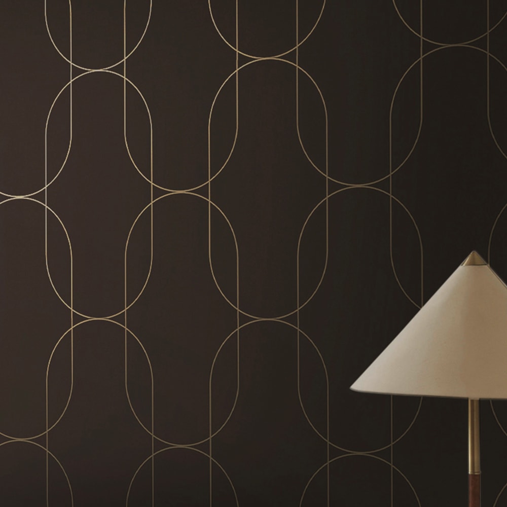 Papier peint lignes marron or 1005x52cm — vue 4