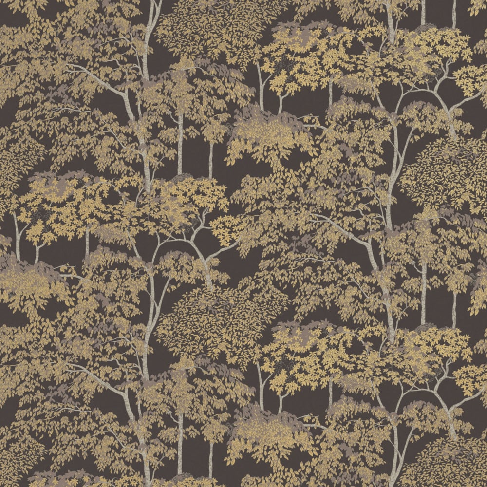 Papier peint forêt brun argent et or 1005x52cm — vue 3