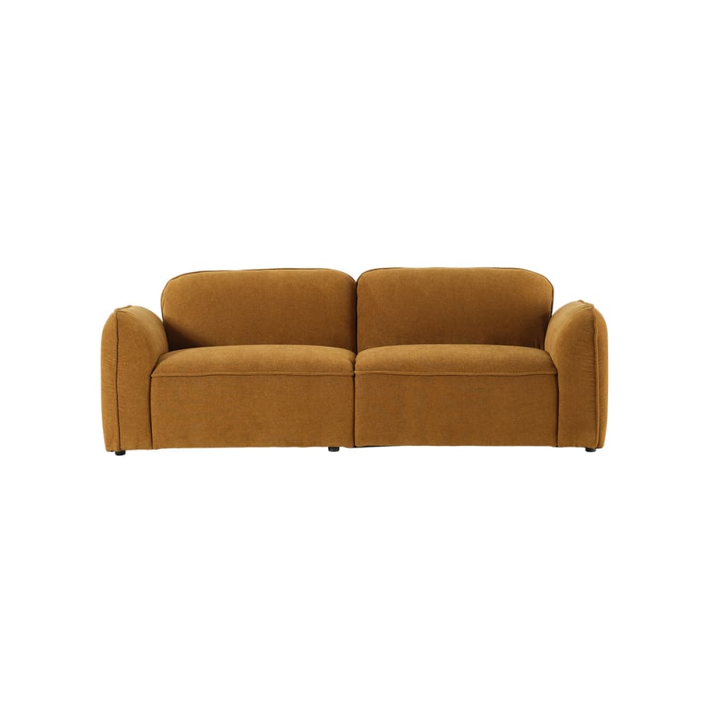 Gerades 3-Sitzer-Sofa in Bronze-Samt - Maisons Du Monde