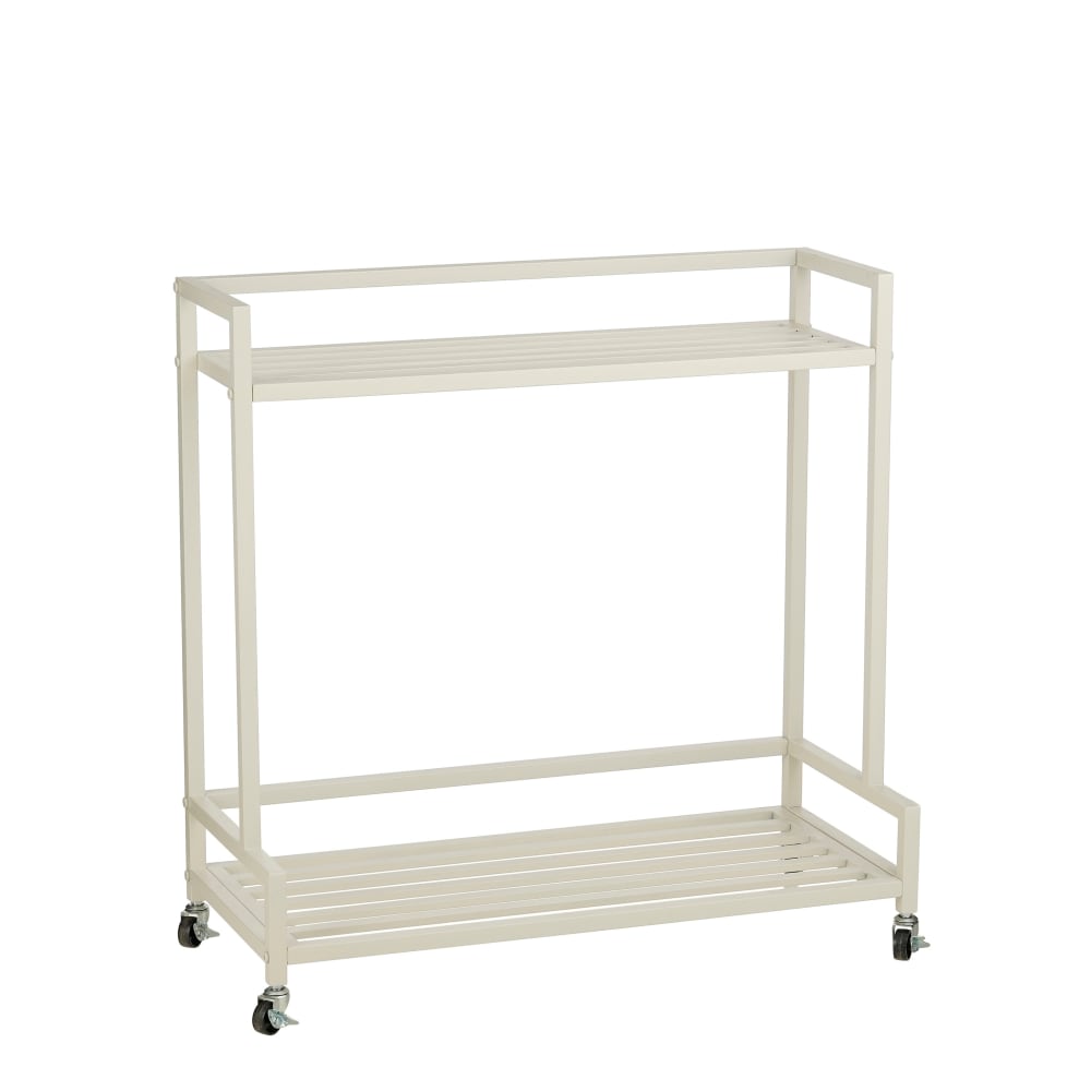 Support pour plantes blanc cassé fer h81xl35xl80cm Support pour plantes blanc cassé fer h81xl35xl80cm
