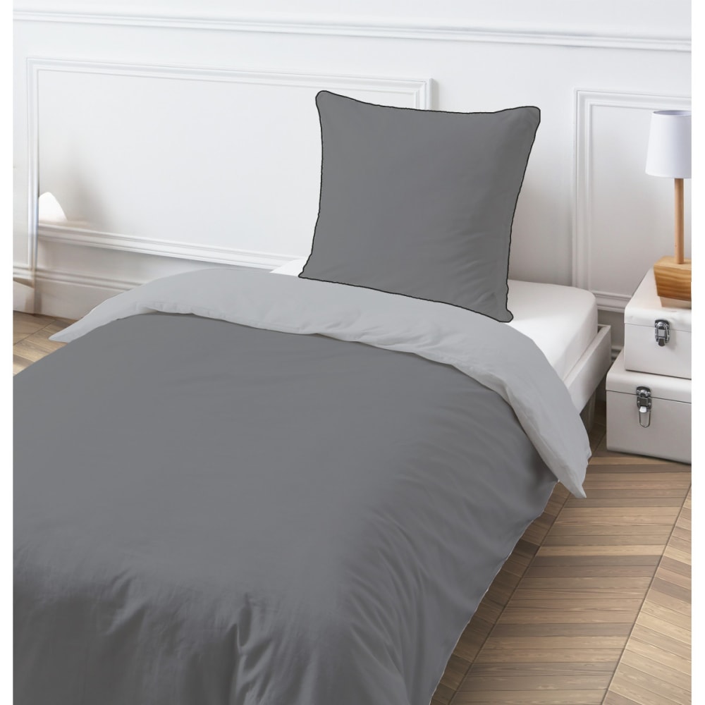Parure de lit simple bicolore 140x200cm