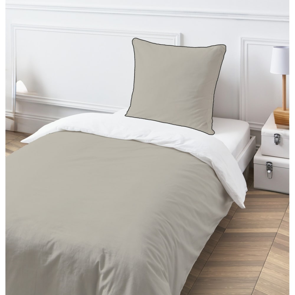 Parure de lit simple bicolore 140x200cm