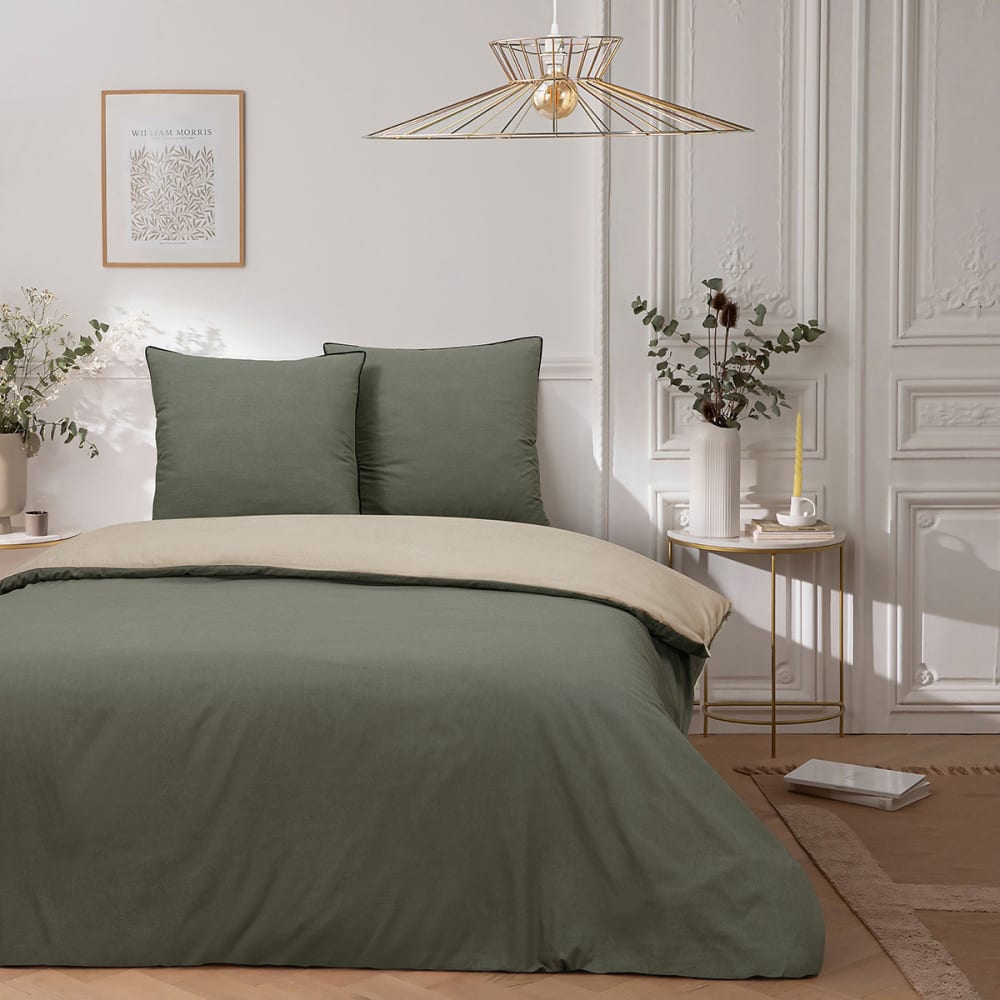 Parure de lit double bicolore 240x220cm