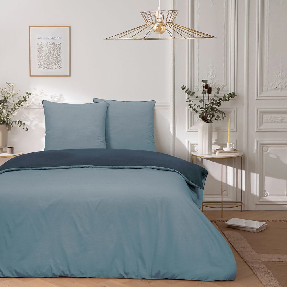 Parure de lit double bicolore 260x240cm