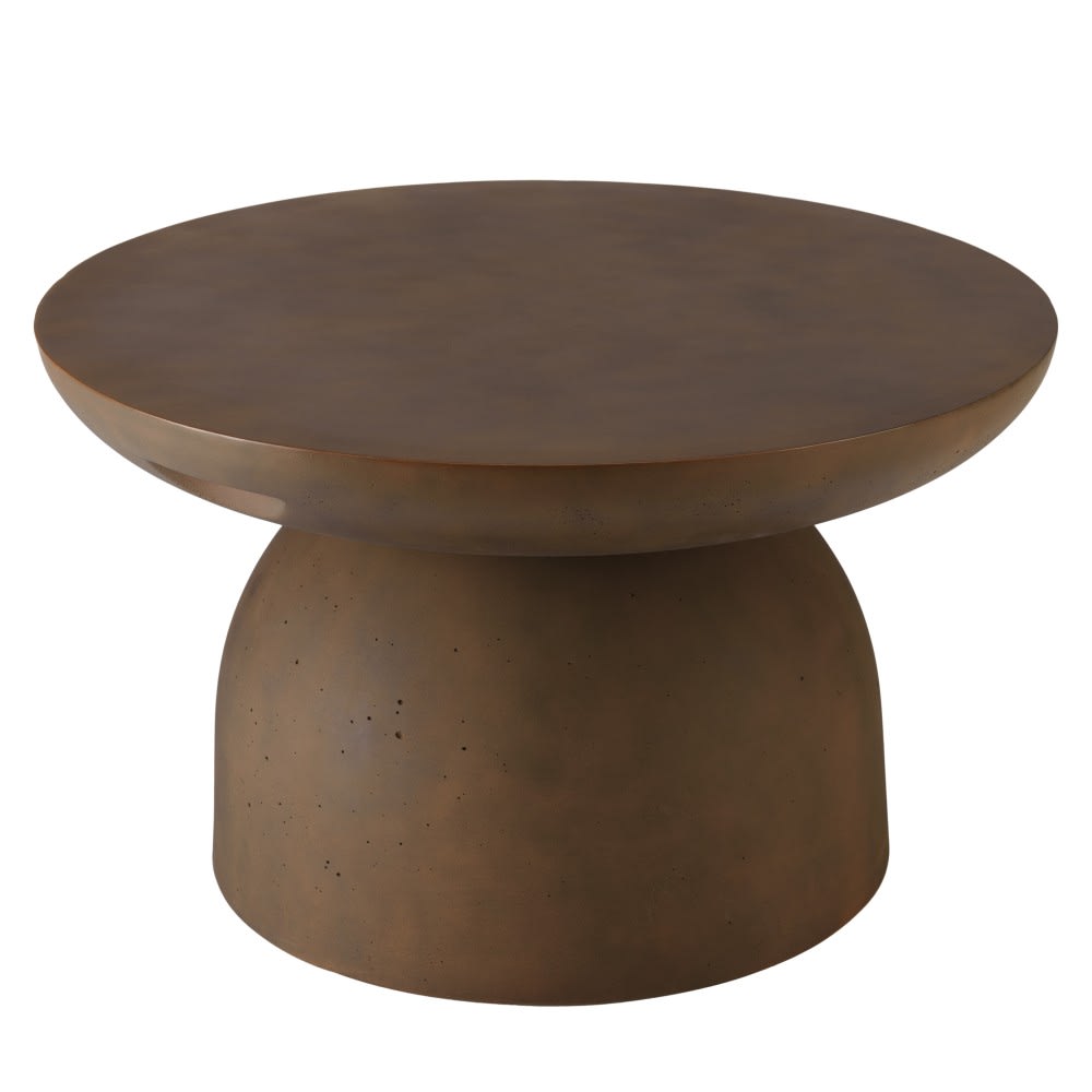 Table basse ronde en béton marron D70cm