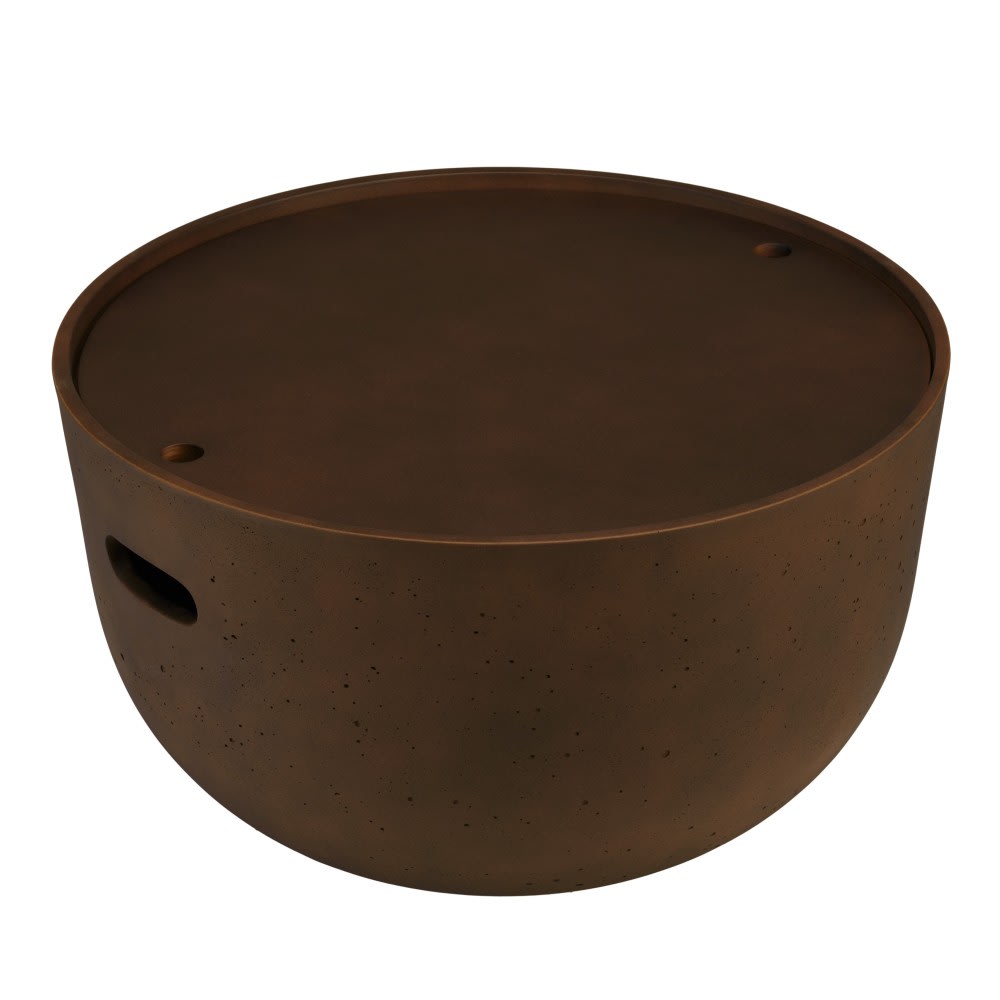 Table basse ronde en béton marron D58cm