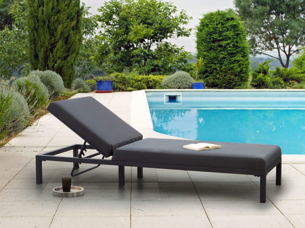 Gartenliege aus Aluminium L72 cm, grau - Maisons Du Monde