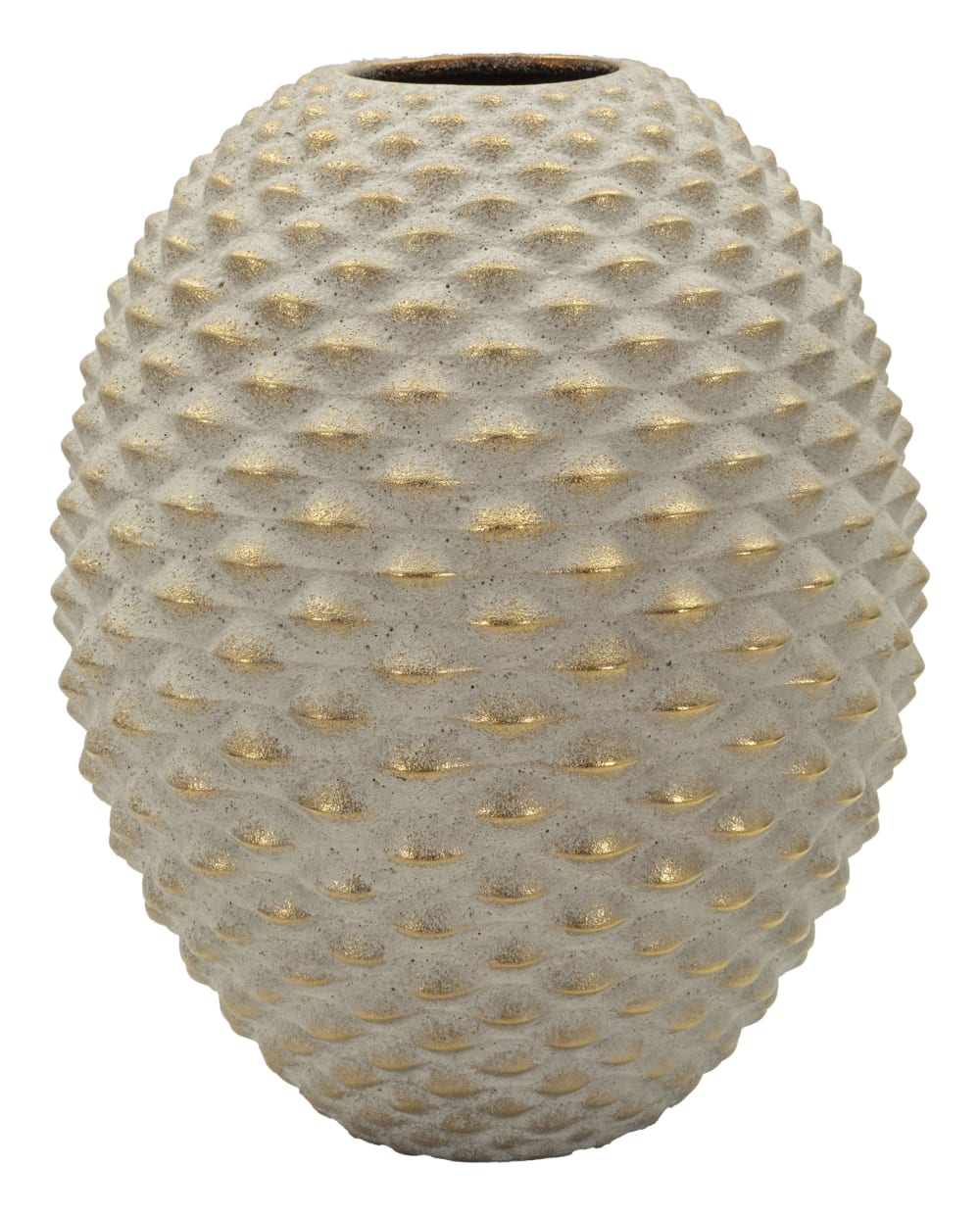 Vase en résine beige Ø 29,5 x 36 cm