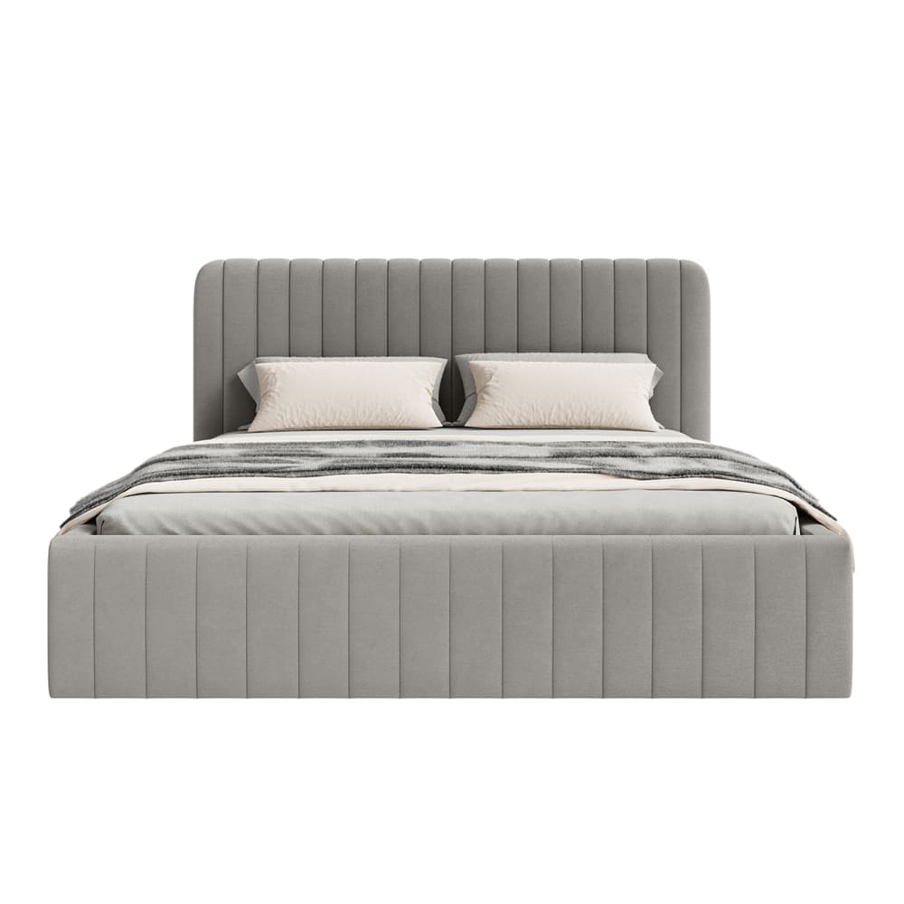 Fedve Polsterbett aus Velvet 140x200 cm, Grau Taupe Pes - Polyester