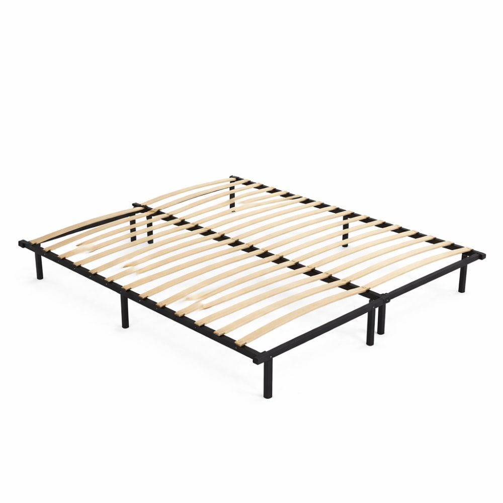 SAMPUR Lattenrost ausziehbar verstellbar 90/180x200cm Schwarz Metall