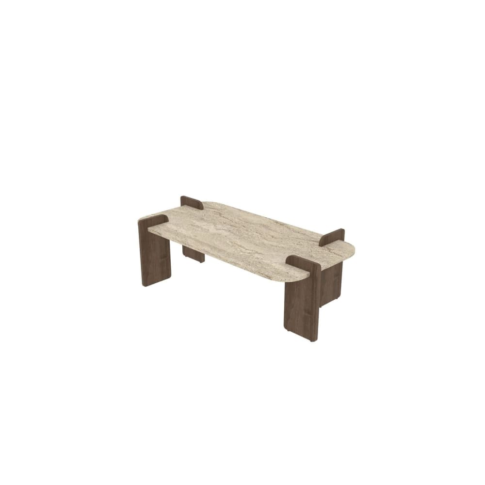 Table basse effet travertin
