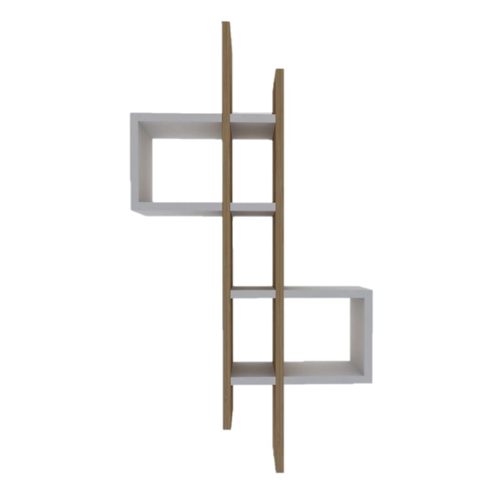 Etagère murale design effet bois Blanc