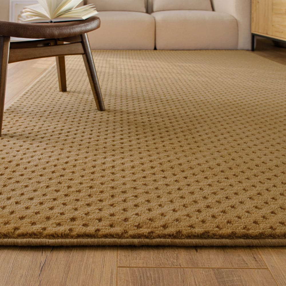 Tapis en laine avec relief caramel 140x200 — vue 3