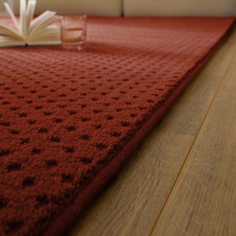 Tapis en laine avec relief rouge brique140x200 — vue 4