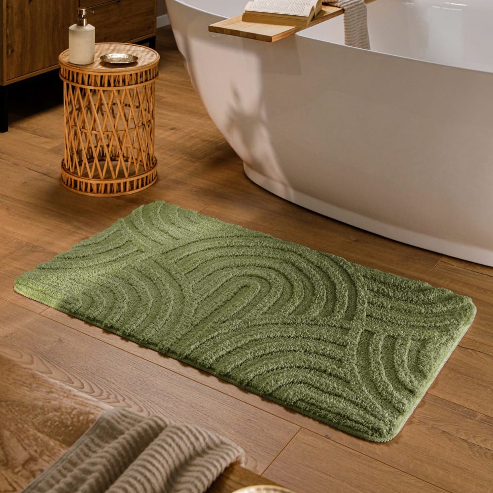 Badematte mit Relief olivgrün 55x65 - Maisons Du Monde