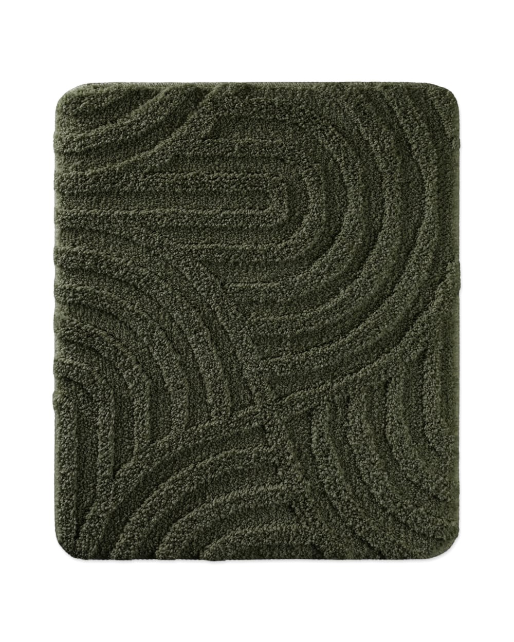 Tapis de bain à relief kaki foncé 55x65