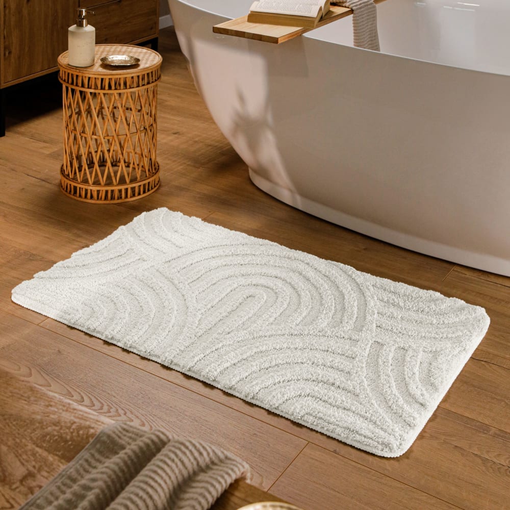 Tapis de bain à relief blanc 55x65 — vue 3