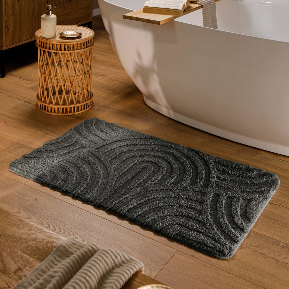 Tapis de bain à relief anthracite 80x150 — vue 3