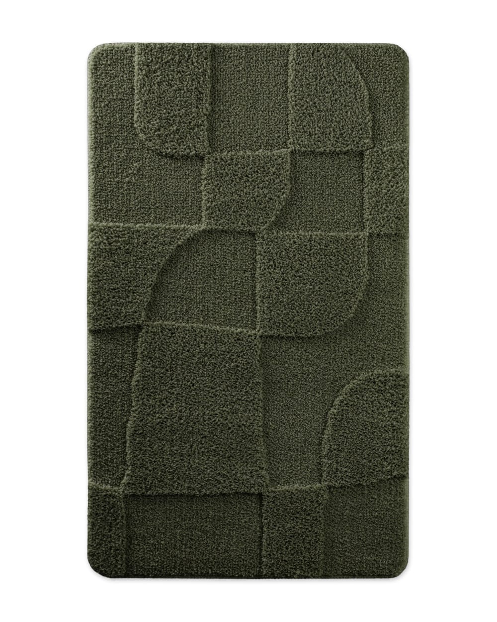 Tapis de bain à relief kaki foncé 80x150