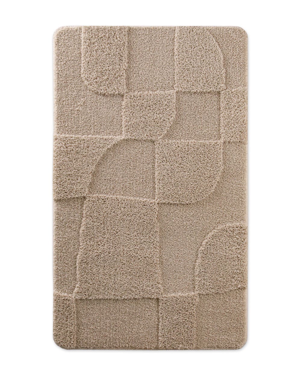 Tapis de bain à relief beige sable 60x100