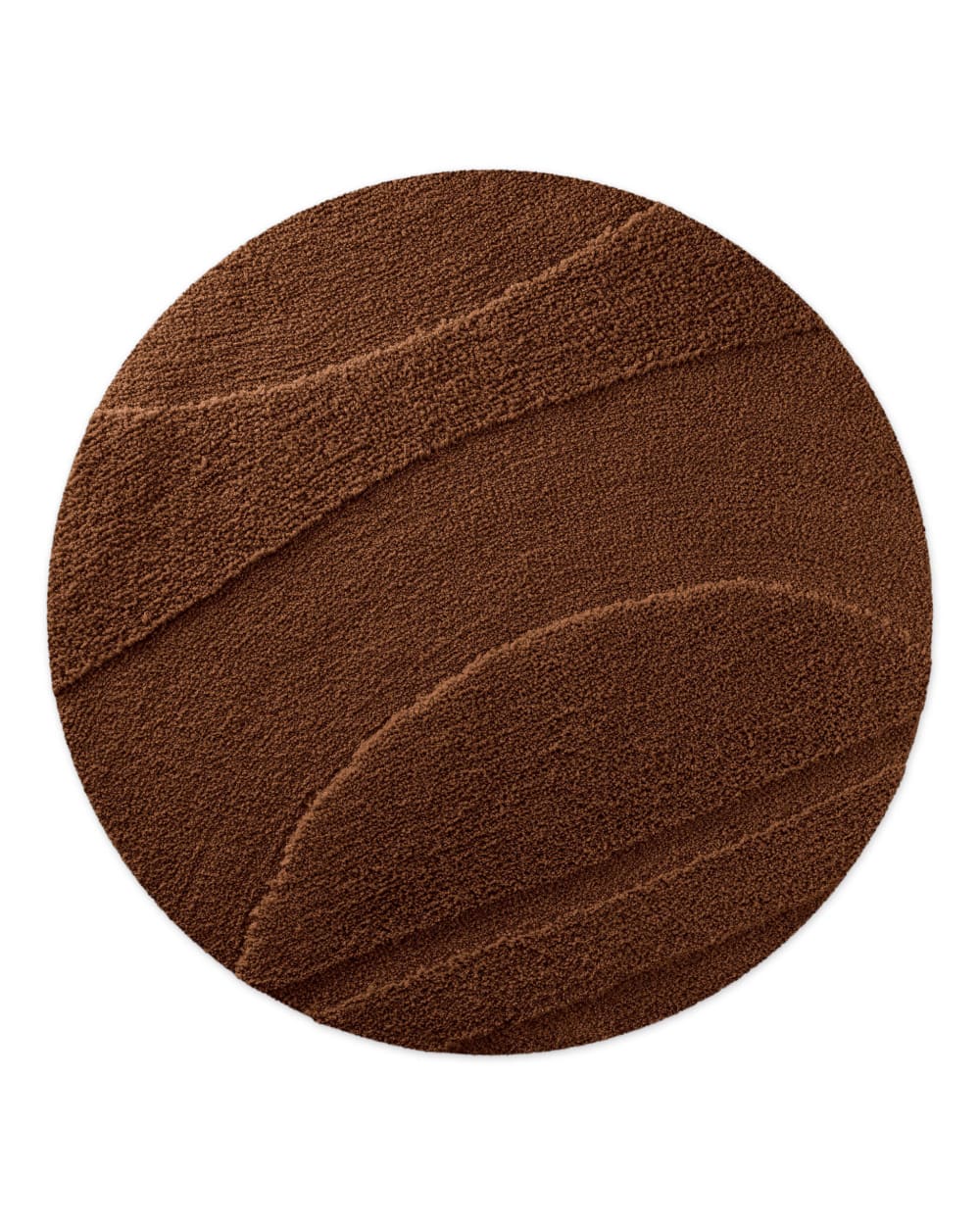Tapis de bain rond à - marron