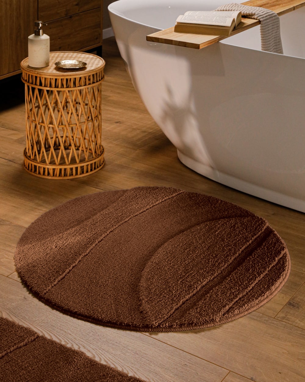 Runde Badematte mit Relief braun Ø80 - Maisons Du Monde