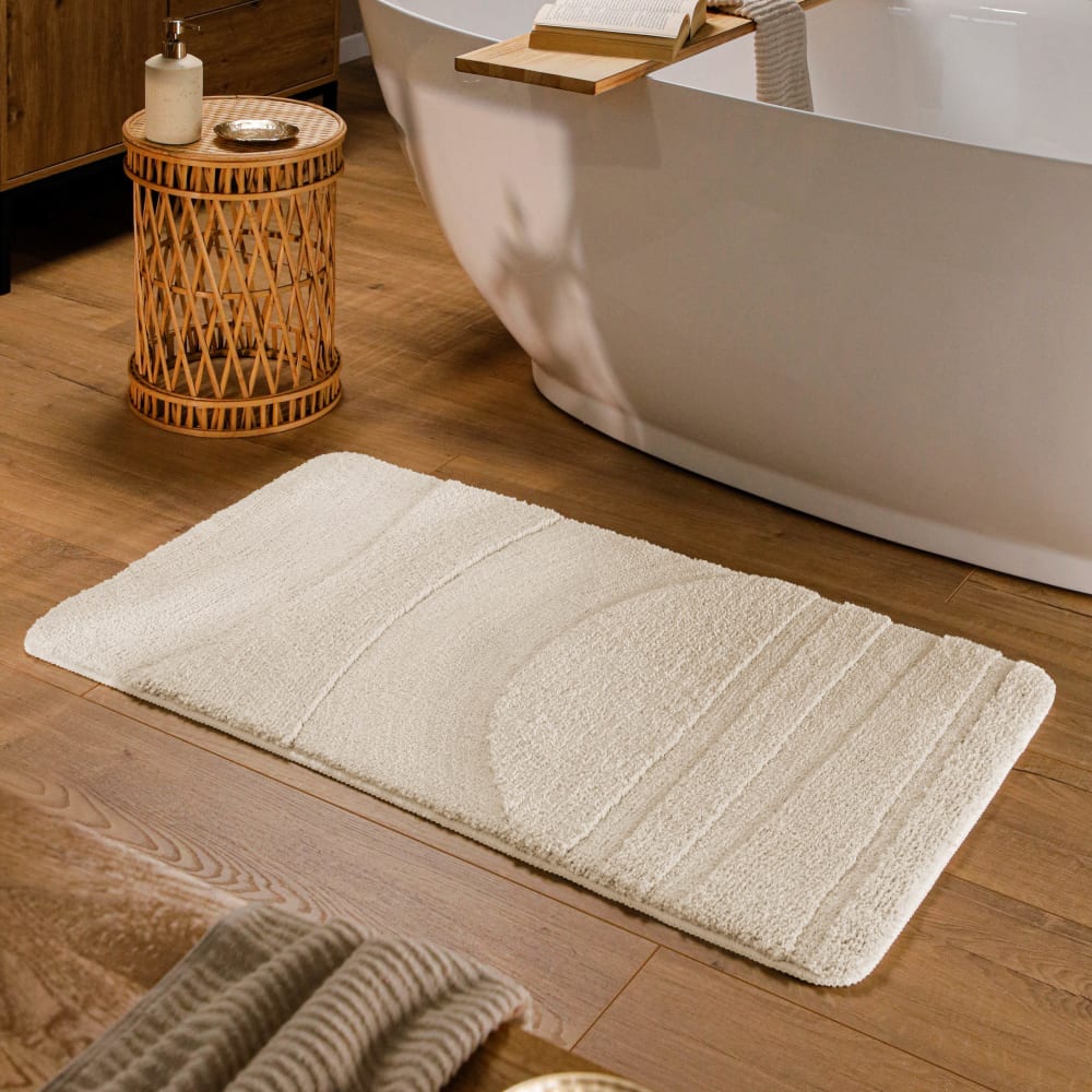 Badematte mit Relief cremeweiß 80x150 - Maisons Du Monde