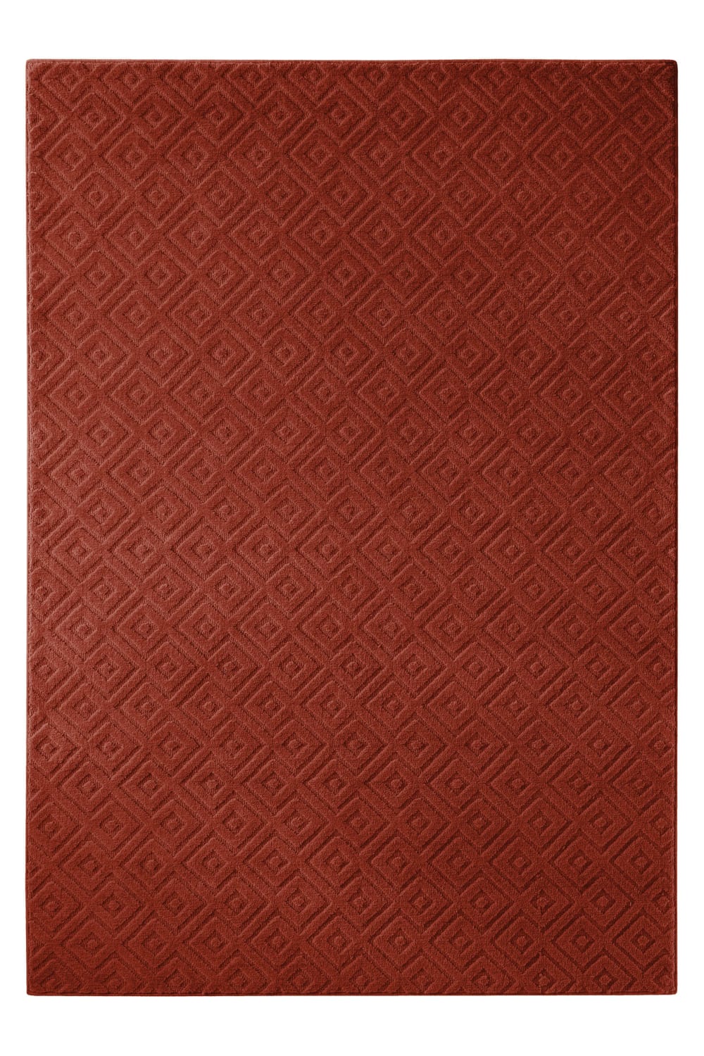 Tapis en laine avec relief - rouge