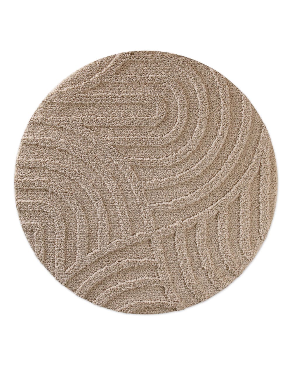 Wecon Home Runde Badematte mit Relief sandbeige Ø80 style modern Öko-Tex Zertifikat - Pes - Polyester