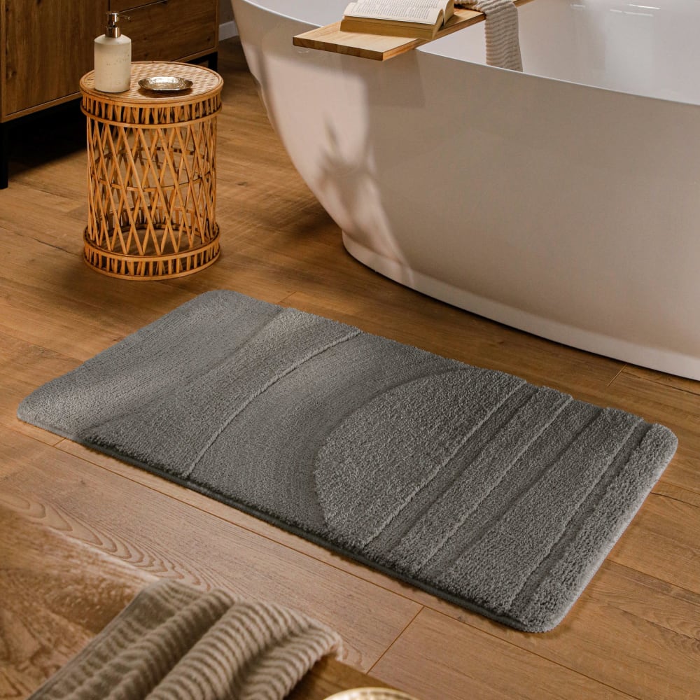 Badematte mit Relief basaltgrau 60x100 - Maisons Du Monde