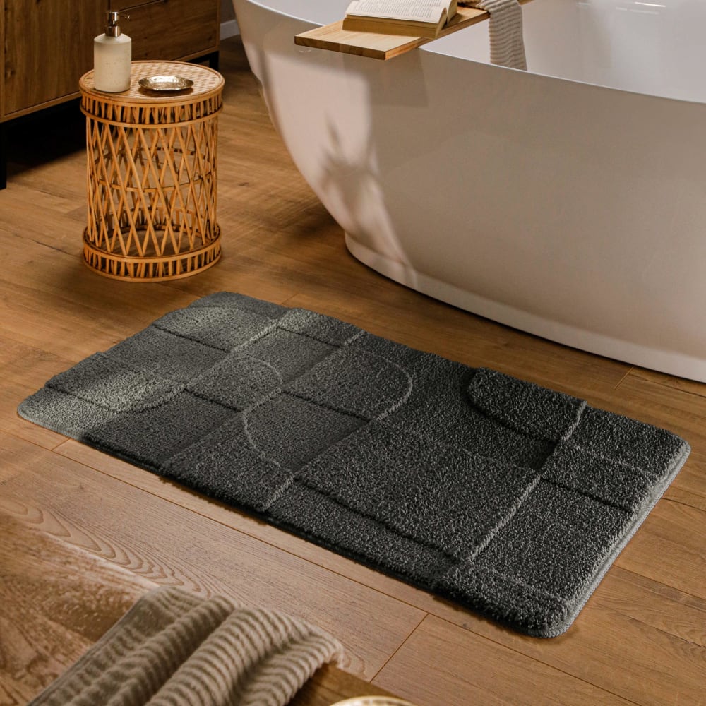 Badematte mit Relief anthrazit 70x120 - Maisons Du Monde