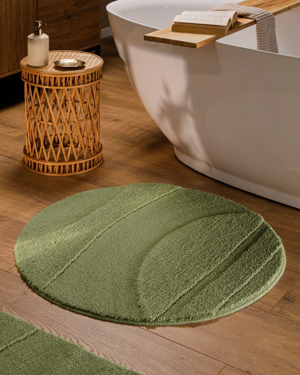 Runde Badematte mit Relief olivgrün Ø80 - Maisons Du Monde