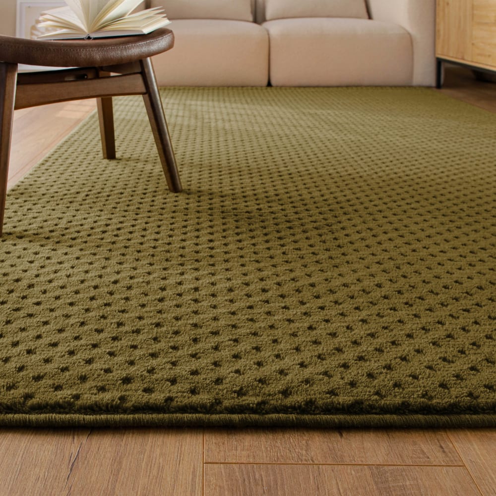 Teppich aus Wolle mit Relief dunkelolivgrün 160x230 - Maisons Du